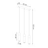Lampa Wisząca Zane 3 Szara