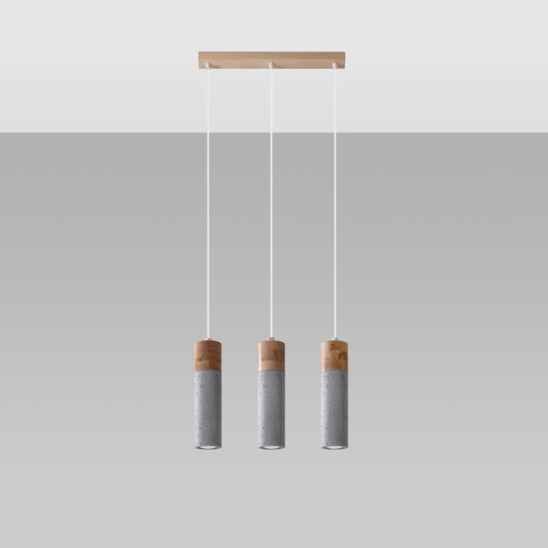 Lampa Wisząca Zane 3 Szara