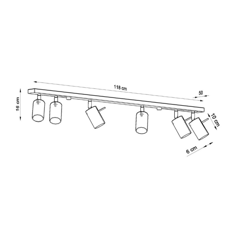 Plafon Ring 6L Czarny