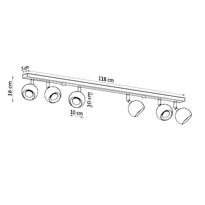 Plafon Oculare 6L Czarny