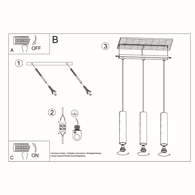 Lampa Wisząca Lino 3L