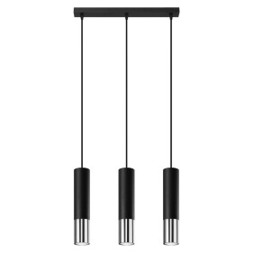 Lampa Wisząca Loopez 3L Czarny/Chrom