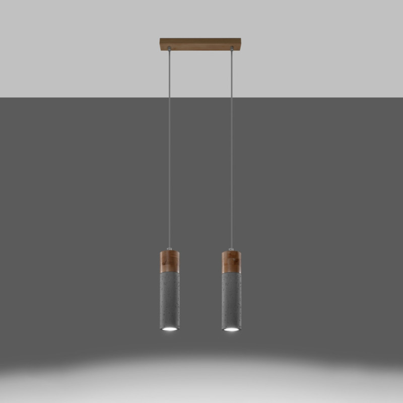 Lampa Wisząca Zane 2 Szara