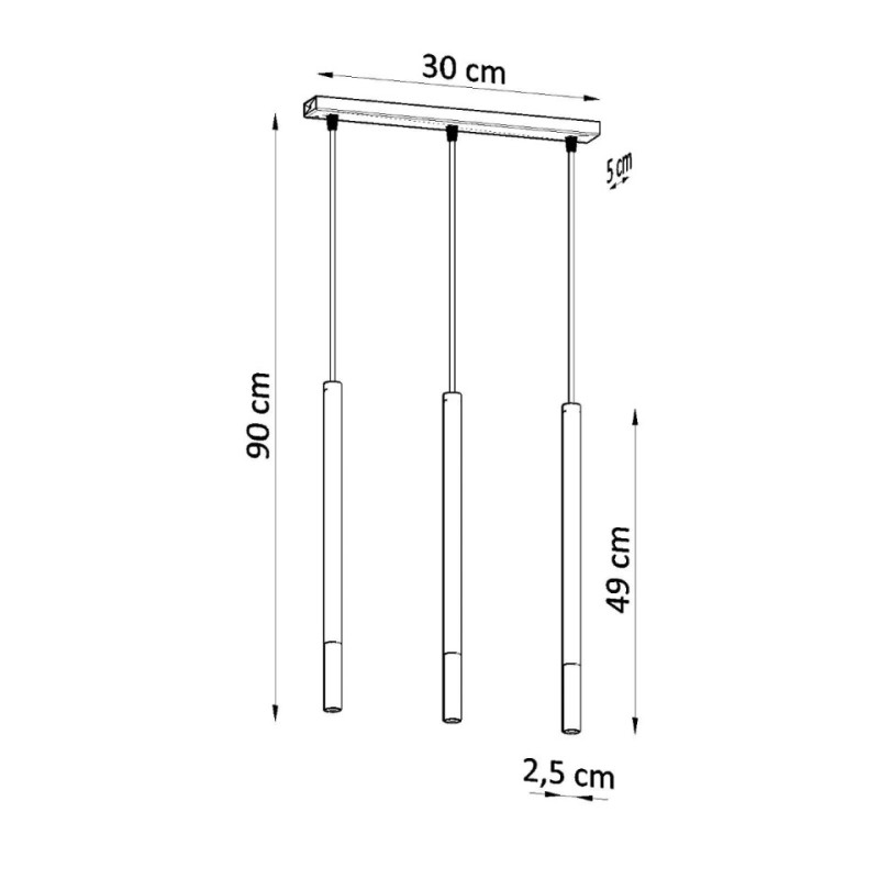 Lampa Wisząca Mozaica 3L Czarny/Chrom