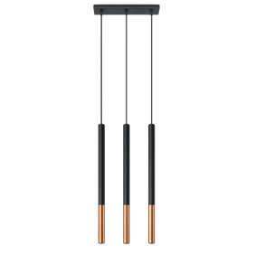 Lampa Wisząca Mozaica 3L Czarny/Miedź
