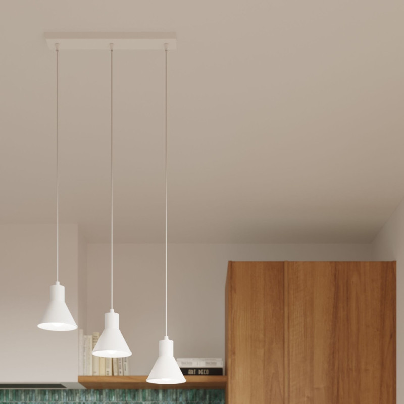 Lampa Wisząca Taleja 3 Biała [E27]