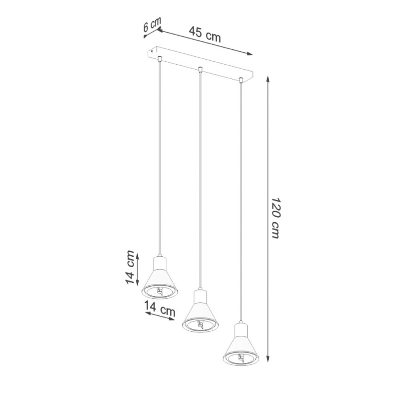 Lampa Wisząca Tazila 3 Biała [Es111]