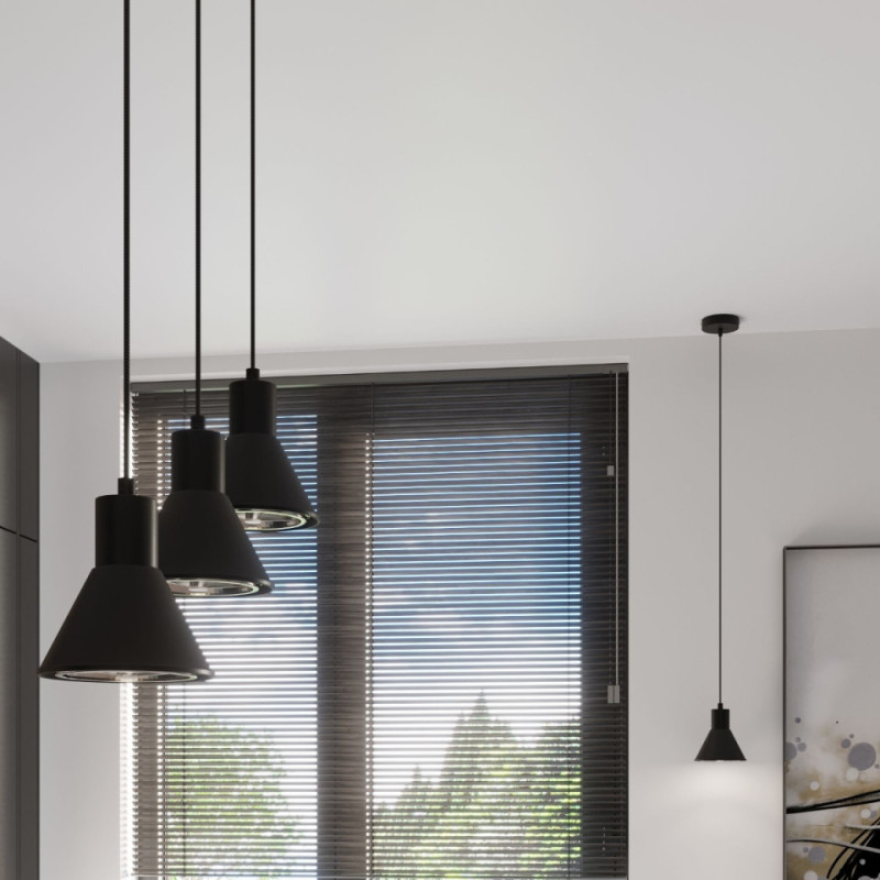 Lampa Wisząca Tazila 3 Czarna [Es111]