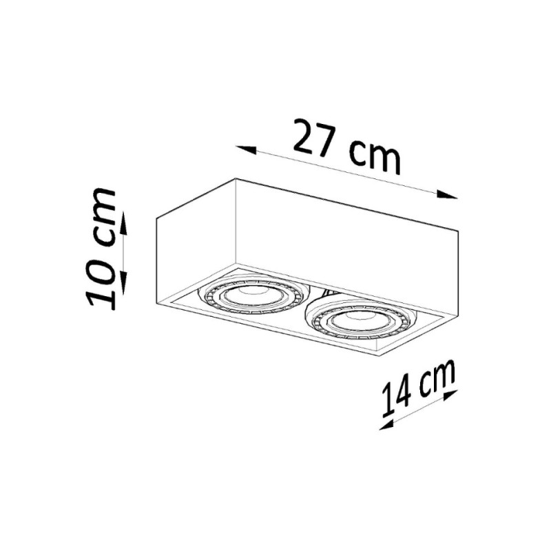 Plafon Quatro 2 Naturalne Drewno