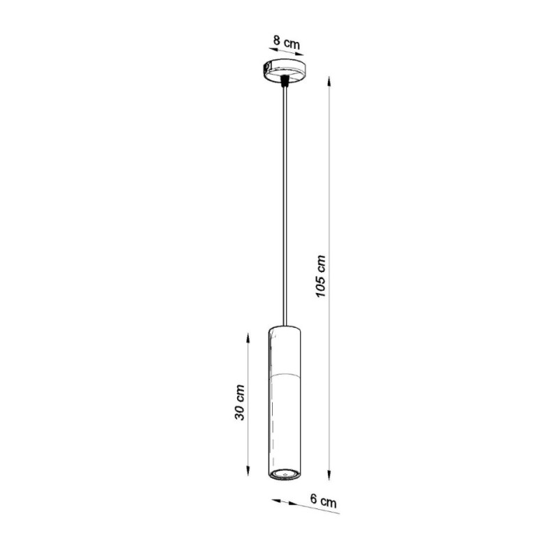 Lampa Wisząca Borgio 1 Czarny