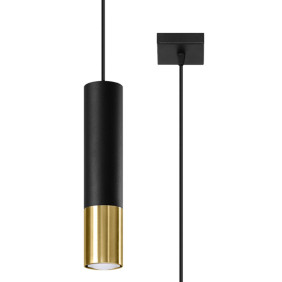 Lampa Wisząca Loopez 1 Czarny/Złoty
