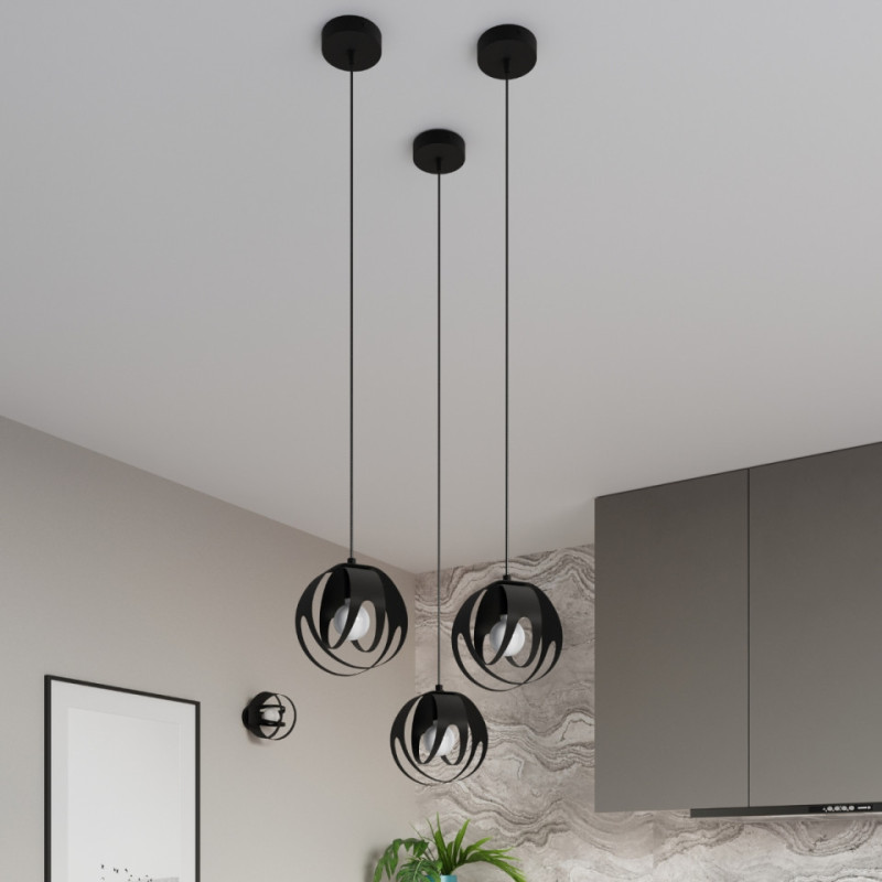 Lampa Wisząca Tulos 1 Czarna