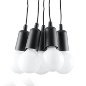 Lampa Wisząca Diego 5 Czarna