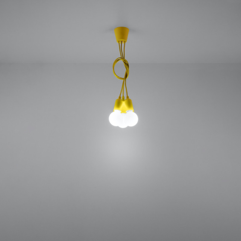 Lampa Wisząca Diego 3 Żółta