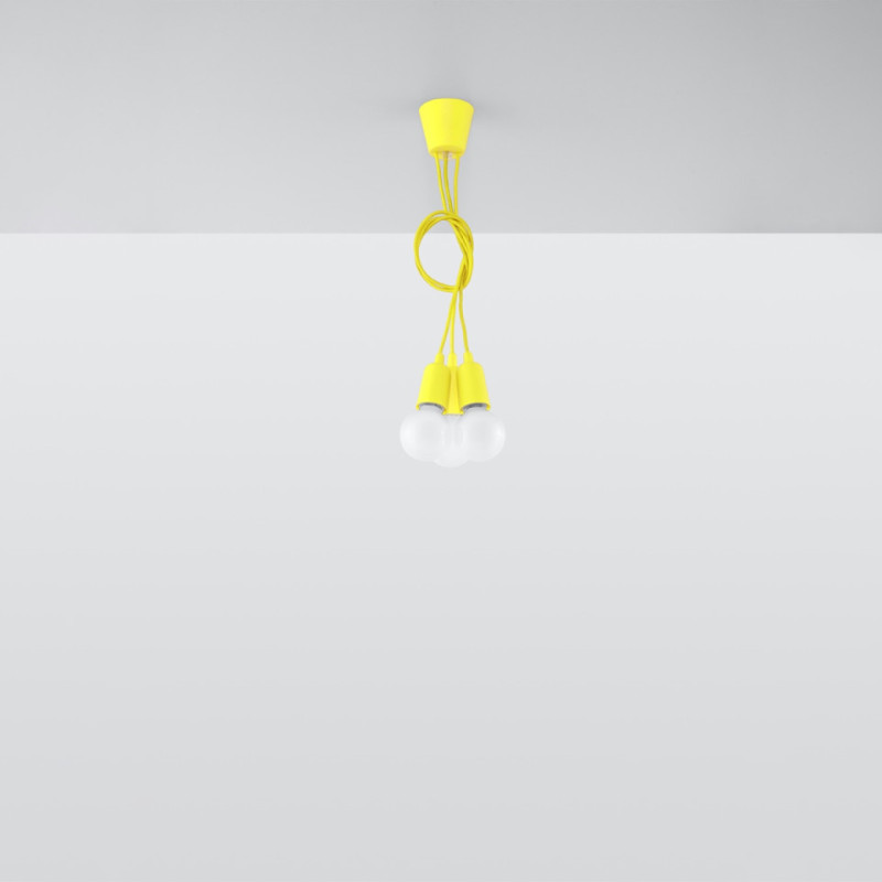 Lampa Wisząca Diego 3 Żółta