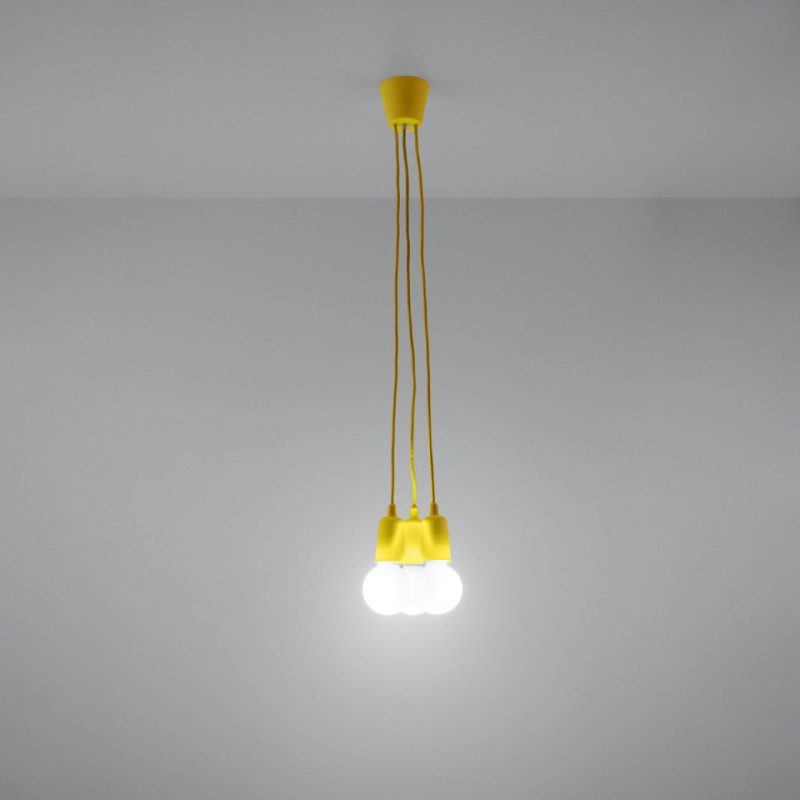 Lampa Wisząca Diego 3 Żółta
