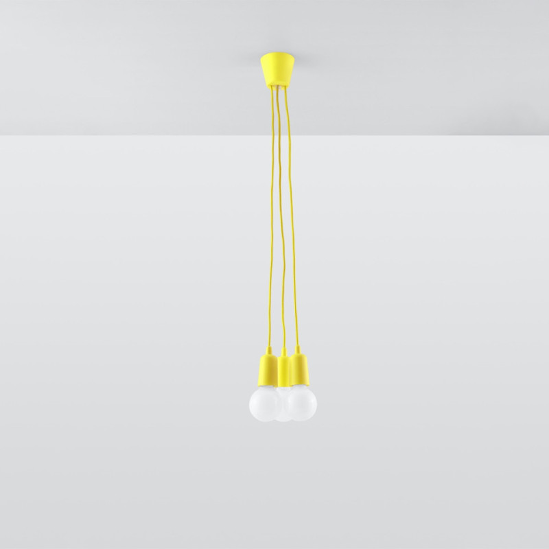 Lampa Wisząca Diego 3 Żółta