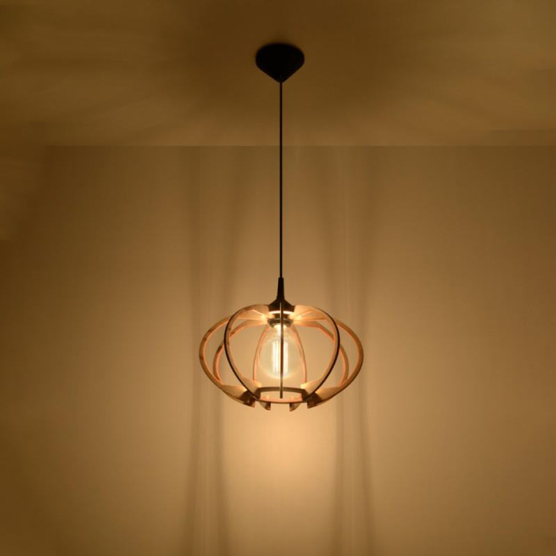 Lampa Wisząca Mandelino Naturalne Drewno