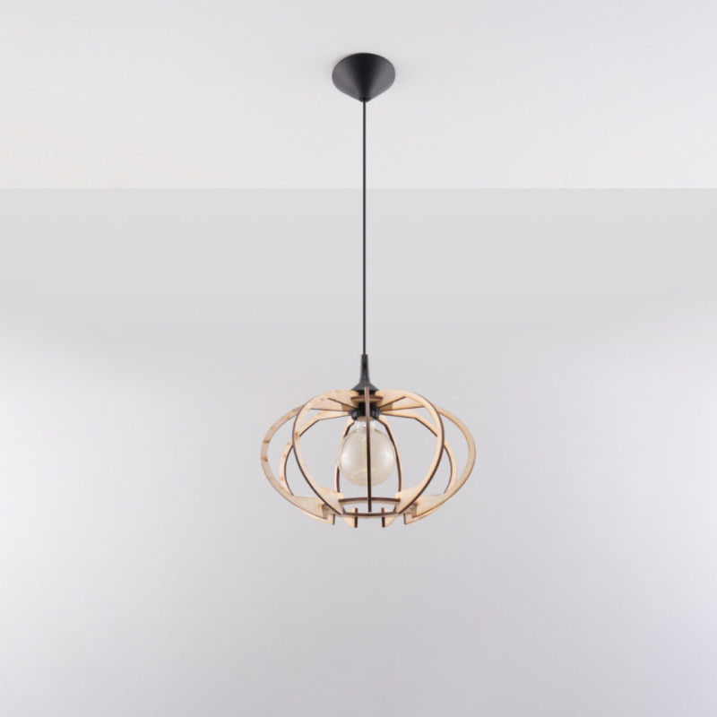Lampa Wisząca Mandelino Naturalne Drewno