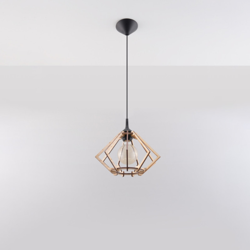 Lampa Wisząca Pompelmo Naturalne Drewno