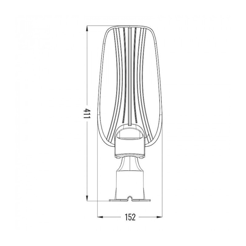 wymiary lampy Lampa Uliczna Premium 50W 4000K 130Lm/W Ip65