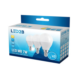 Led Mb 7W E14 3000K 3Sztuki (Wychodzi 2,10 Za 1 Żarówkę)