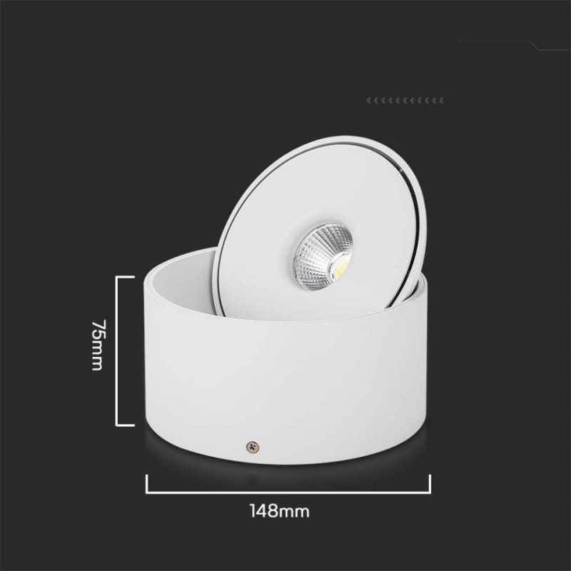 Oprawa Natynkowa Downlight V-Tac 28W Uchylna Cri90 Cct Biała Vt-2833 3000K-4000K-6400K 2500Lm