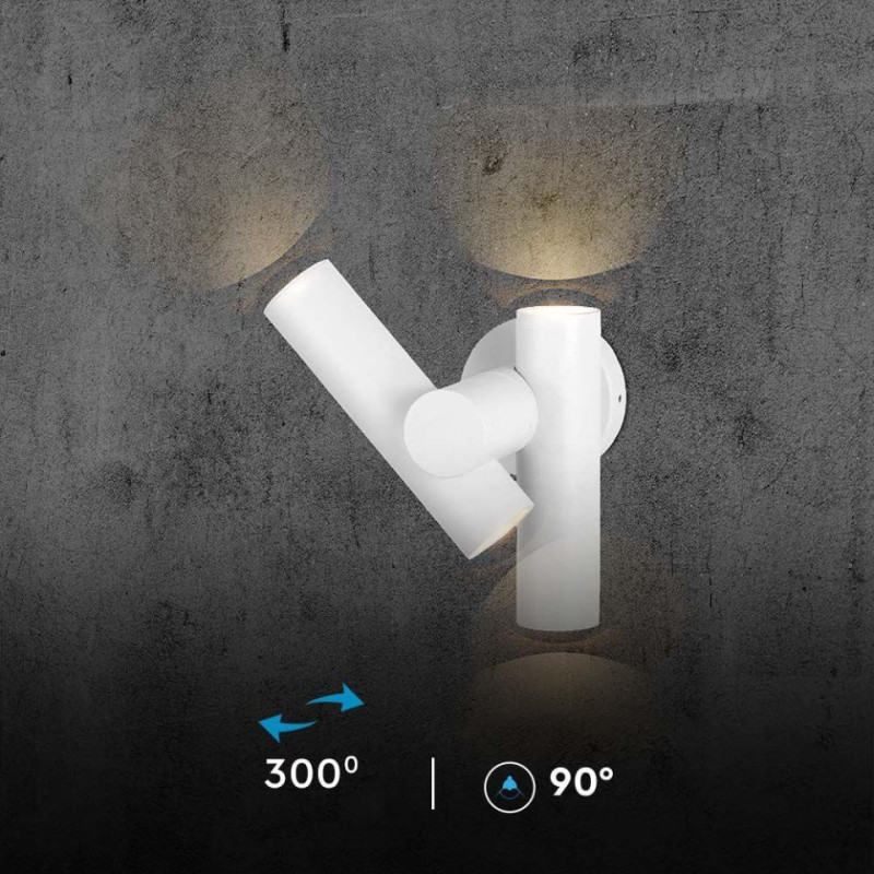Kinkiet Ścienny V-Tac 2X2.6W Led Ip44 Biały Vt-1186 3000K 620Lm