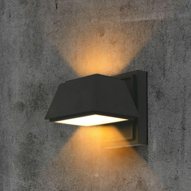 Kinkiet Cienny V-Tac 14W Led Czarny Gra D Ip65 Vt-1192 3000K 1950Lm