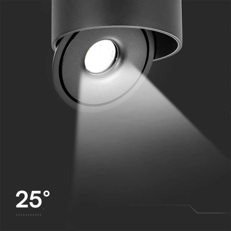 Oprawa Natynkowa Downlight V-Tac 20W Uchylna Cri90 Cct Czarna Vt-2825 3000K-4000K-6400K 1408Lm