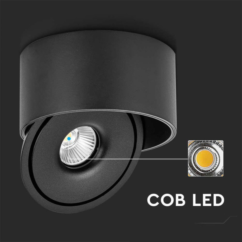 Oprawa Natynkowa Downlight V-Tac 20W Uchylna Cri90 Cct Czarna Vt-2825 3000K-4000K-6400K 1408Lm