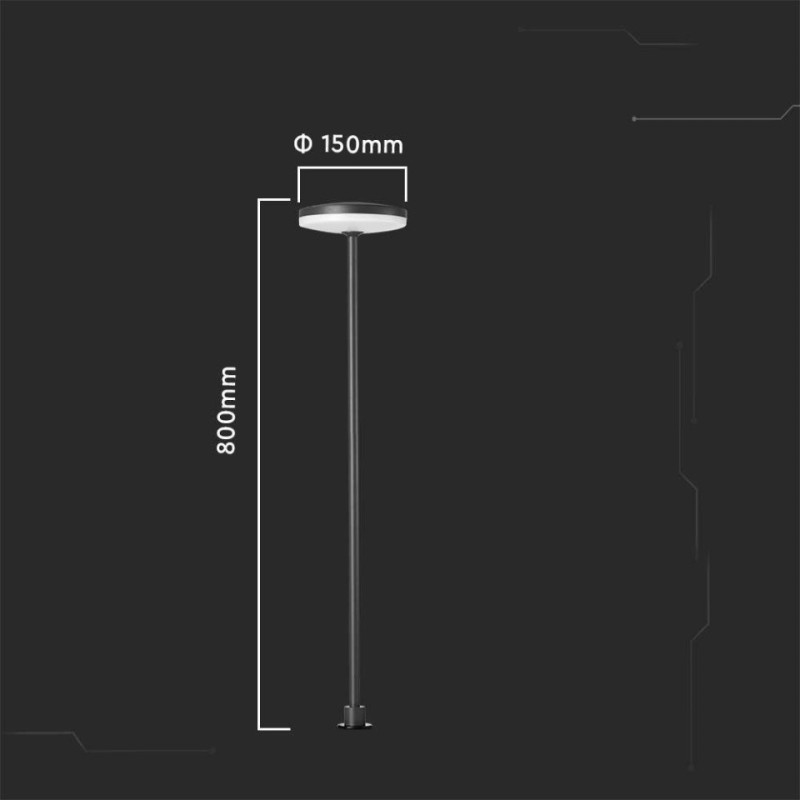 Oprawa Ogrodowa Słupek Led V-Tac 2-Funkcje 12W Ip65 80Cm Antracyt Vt-1160-A 3000K 1135Lm