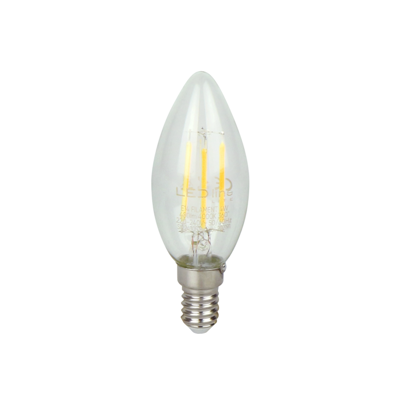 Led Line Lite Arwka Led E14 4W 4000K 480Lm 220-240V Filament C35 Wieczka