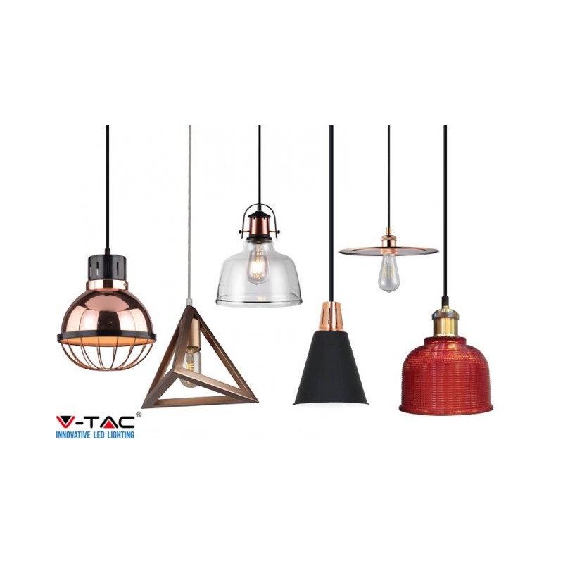 Oprawa Wisząca Modern V-TAC Czarny Mat fi220 VT-75206