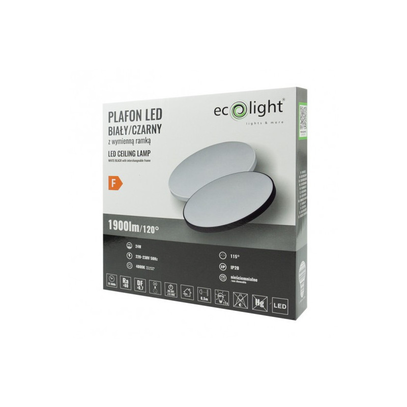 Plafon Led 24W 4000K Z Wymienną Ramką B/Cz
