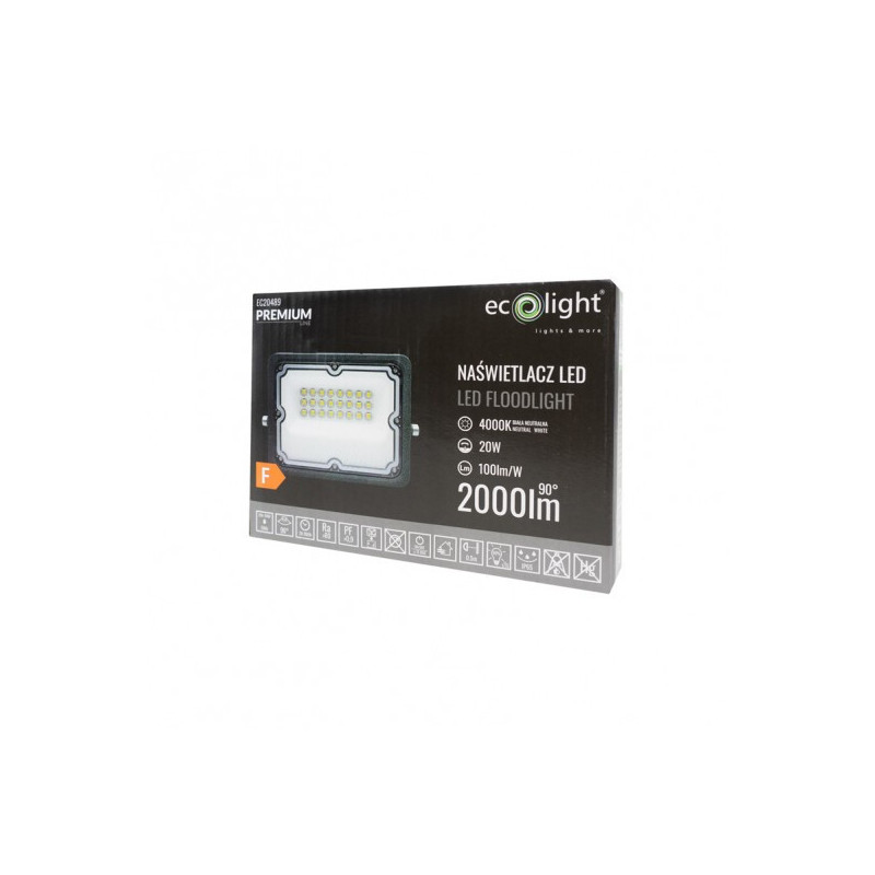 Naświetlacz Premium 20W 2000Lm 4000K Ip65 New