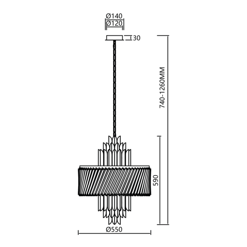 Lampa Wisząca Glamour Z Kryształami Margot Chrome 9Xe14