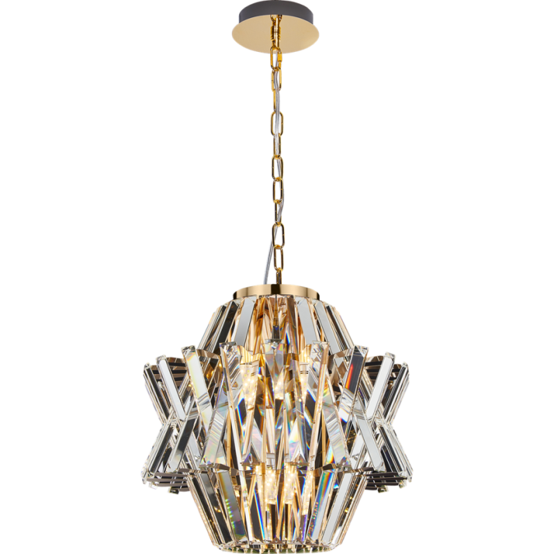Lampa Wisząca Glamour W Kolorze Złotym Crown Gold 4Xe14