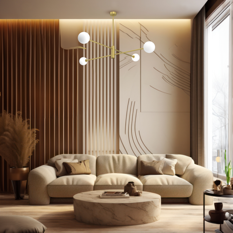 Nowoczesna Lampa Sufitowa Złota Dori 4Xg9