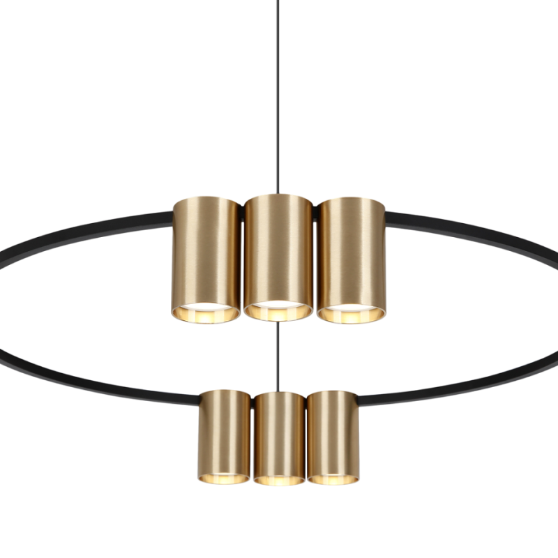 Lampa Wisząca (Koło) Genesis Czarno Złota 10Xgu10
