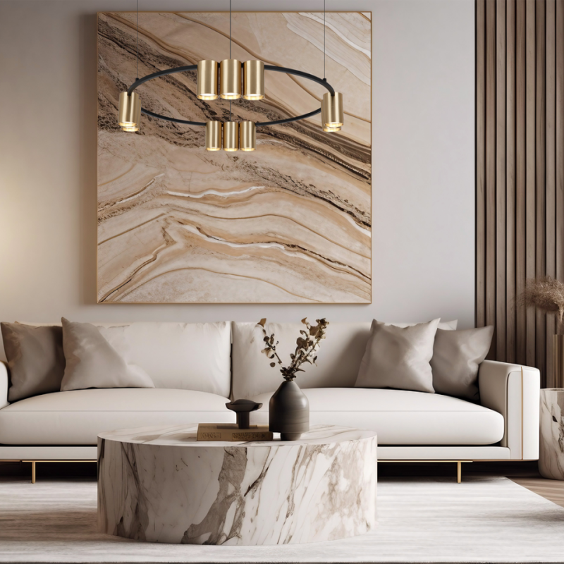 Lampa Wisząca (Koło) Genesis Czarno Złota 10Xgu10