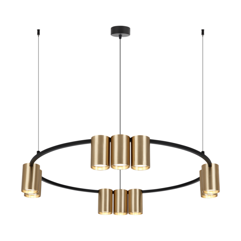 Lampa Wisząca (Koło) Genesis Czarno Złota 10Xgu10