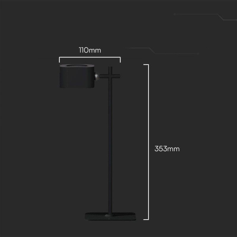 Lampka Biurkowa V-Tac 4W1 35Cm Kinkiet Klips Latarka 3W Led Cct Czarna Vt-10115 3000K-6000K 300Lm