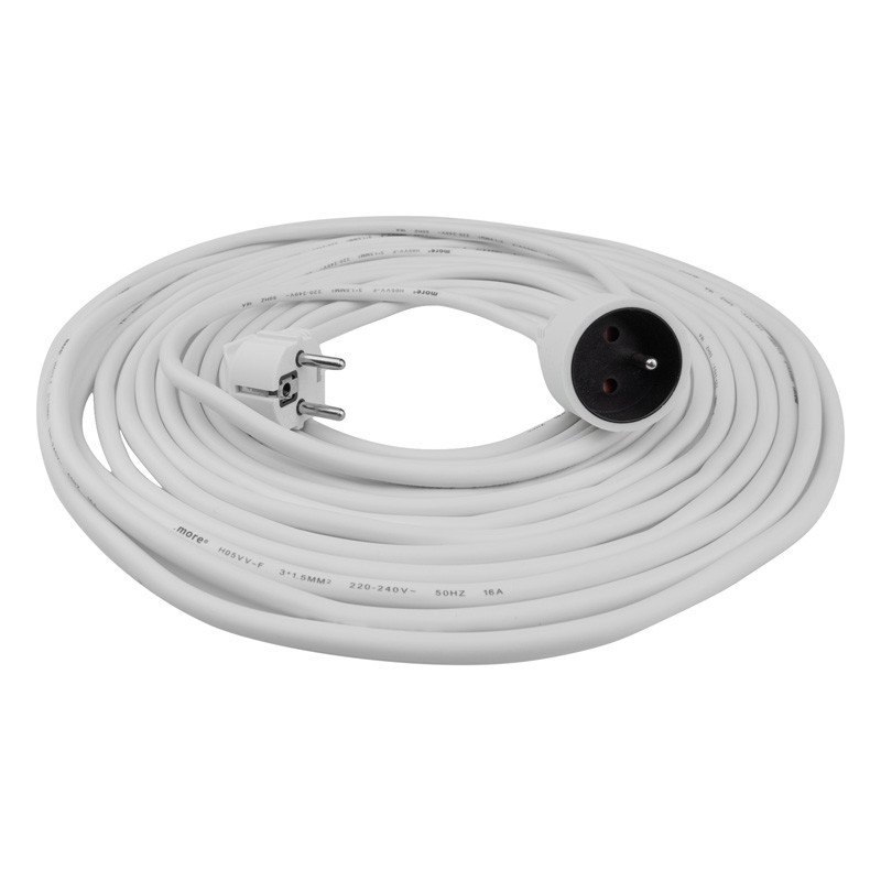 Przedłużacz 1 Gniazdo 10M Z/U 3X1.5Mm2 Biały