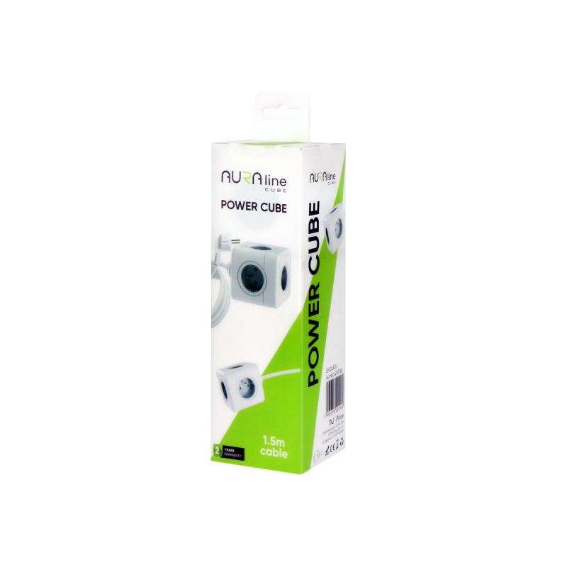Aura Line Cube Przedłużacz 5 Gniazd 1,5M 16A/3680W