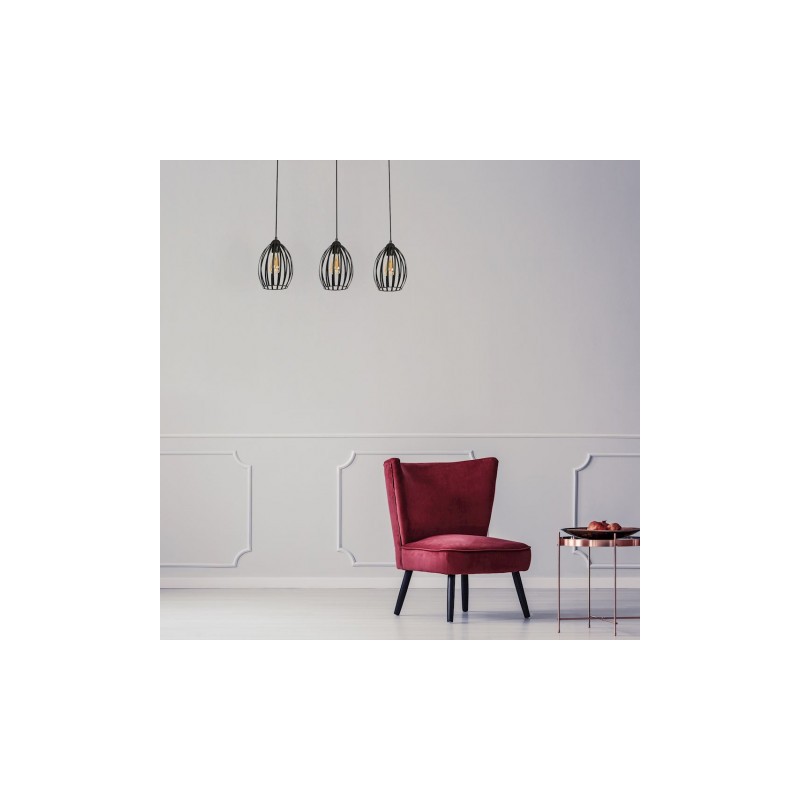 Lampa Wisząca RUSSEL BLACK 3xE27