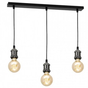 Lampa wisząca EDISON CZARNY/CHROM 3xE27