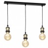 Lampa Wisząca Edison Czarny/Mosiądz 3Xe27