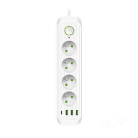 Przedłużacz Kobi Connecto 4-Gniazda 1,5M Z Uziemieniem I Wył. + 4Xusb