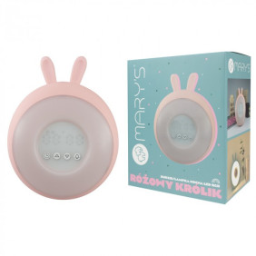 Mary's Budzik/Lampka Nocna Led Rgb Różowy Królik
